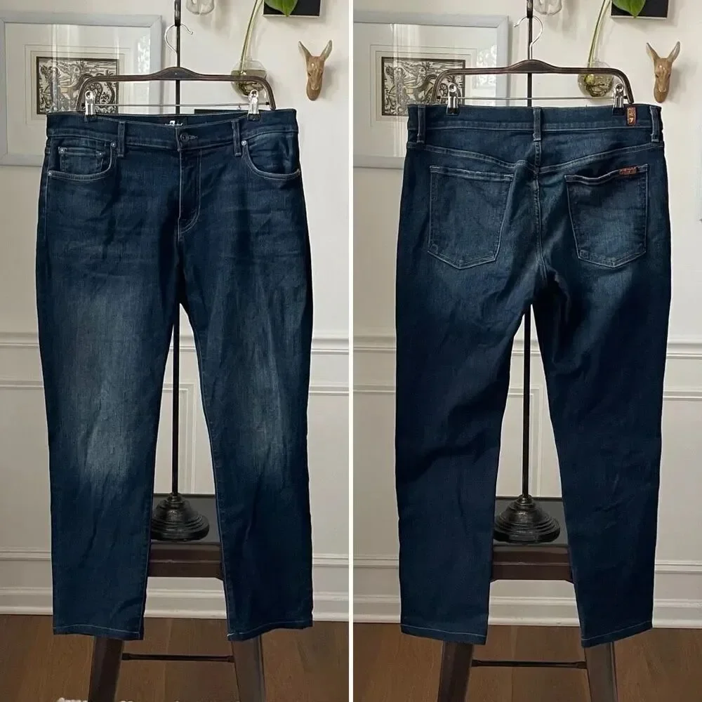 7 For All Mankind Lux Sport Adrien Relaxed Fit Taper Jeans $198 34 x 29